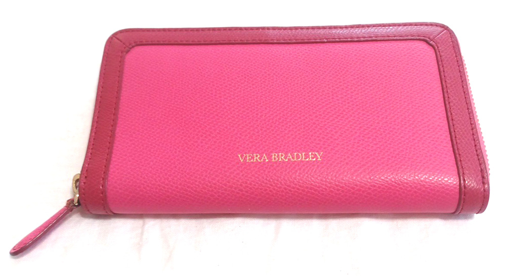 Vera Bradley Pink Leather Georgia Classic Wallet 8x4*READ